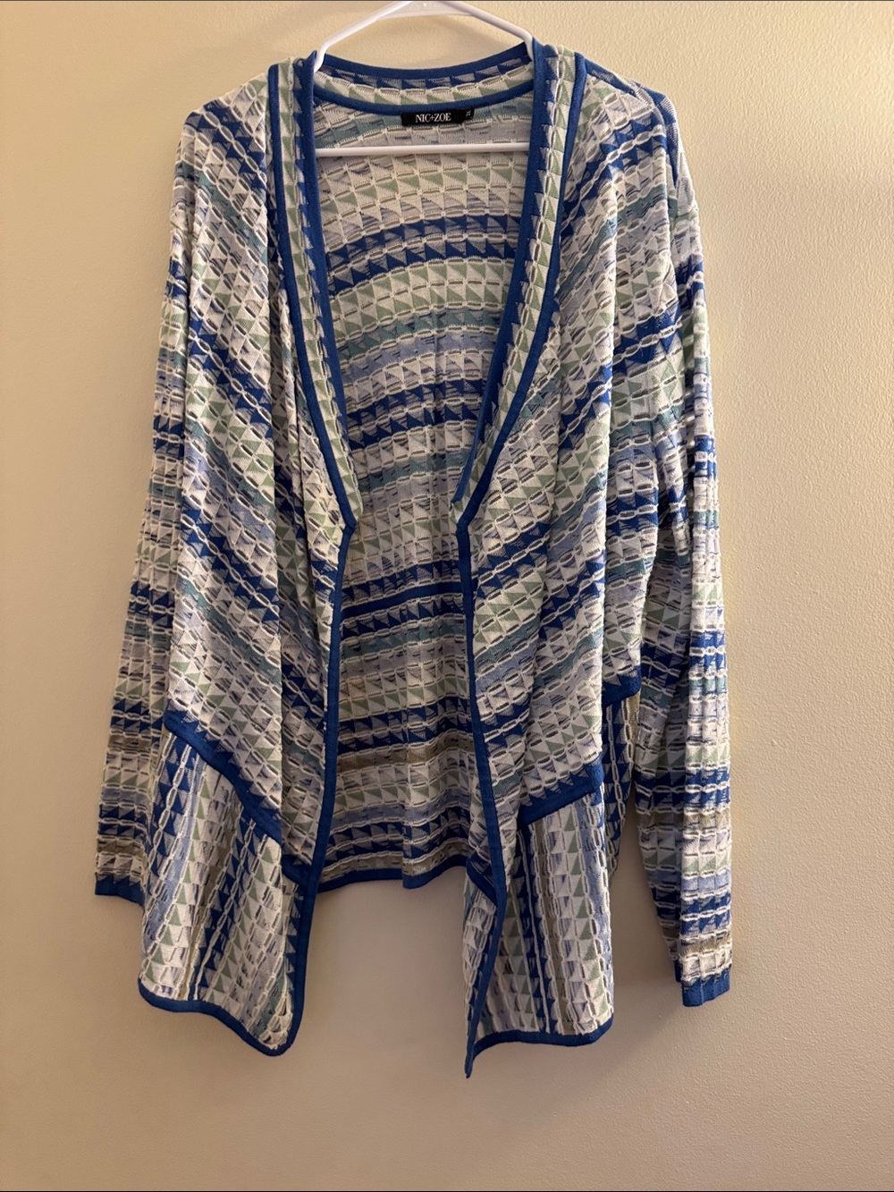 NIC+ZOE Asymmetrical Knit Open Cardigan